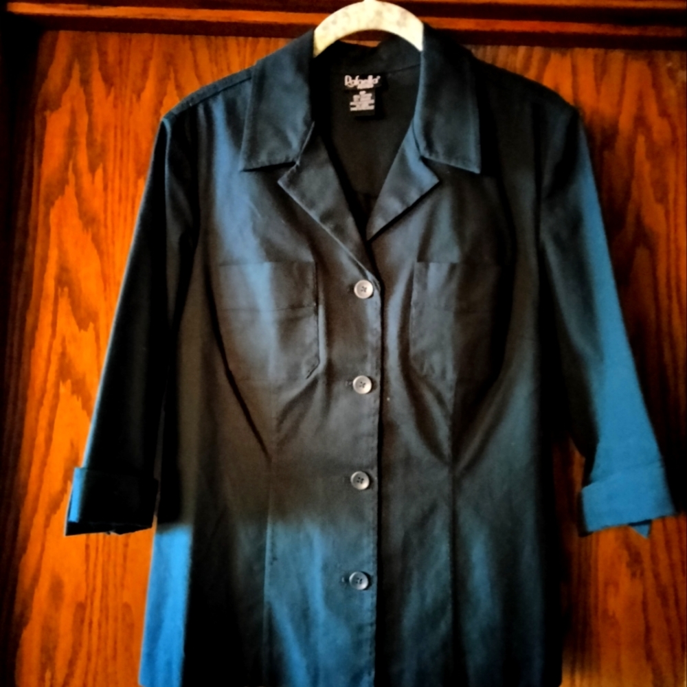 Rafaella black button front top that is new w/o tags. Size 8P.